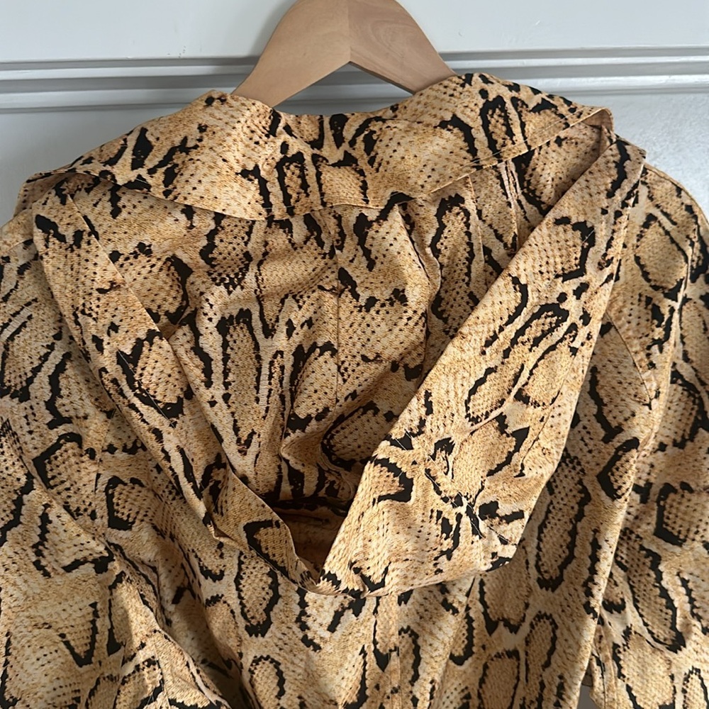 Frame Python Print Trench Coat Jacket Overcoat Ra… - image 7